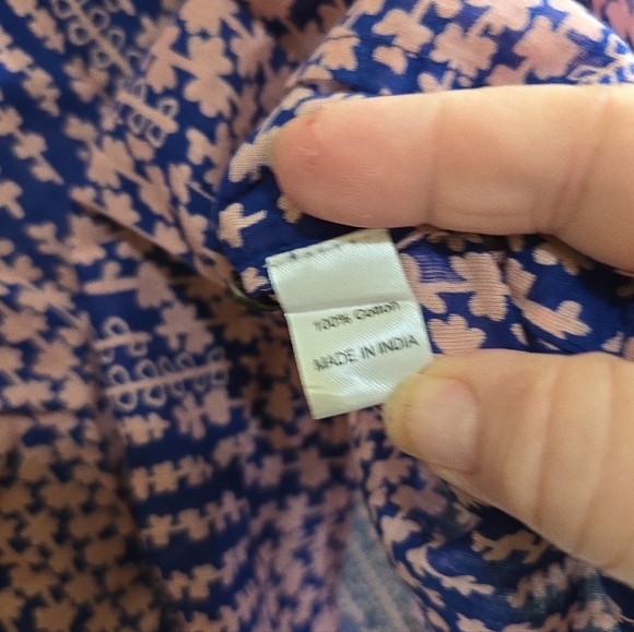 Banjanan Margot Boho Floral Ruffle Blouse In Blue Pink Small Long Sleeve - Picture 8 of 11